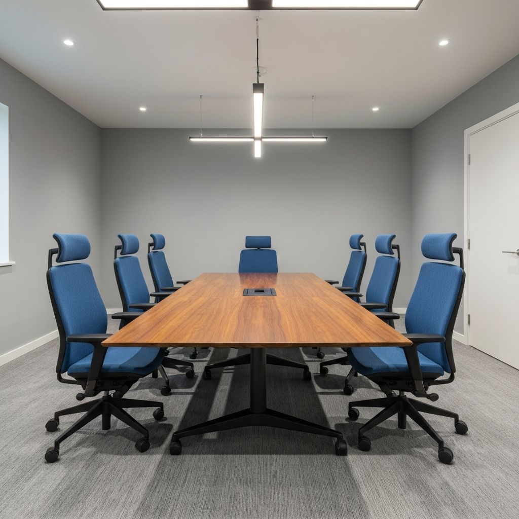 Aménagement professionnel avec mobilier de conférence